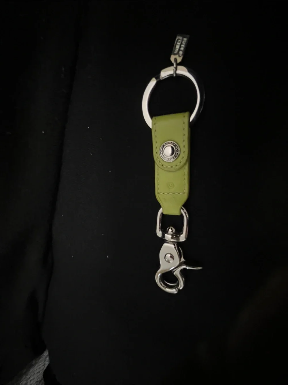 NWOT COACH VINTAGE PISTACHIO LEATHER KEY FOB